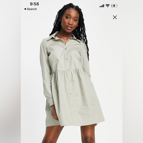 ASOS Size 6 cotton dress in color khaki - Picture 1 of 1